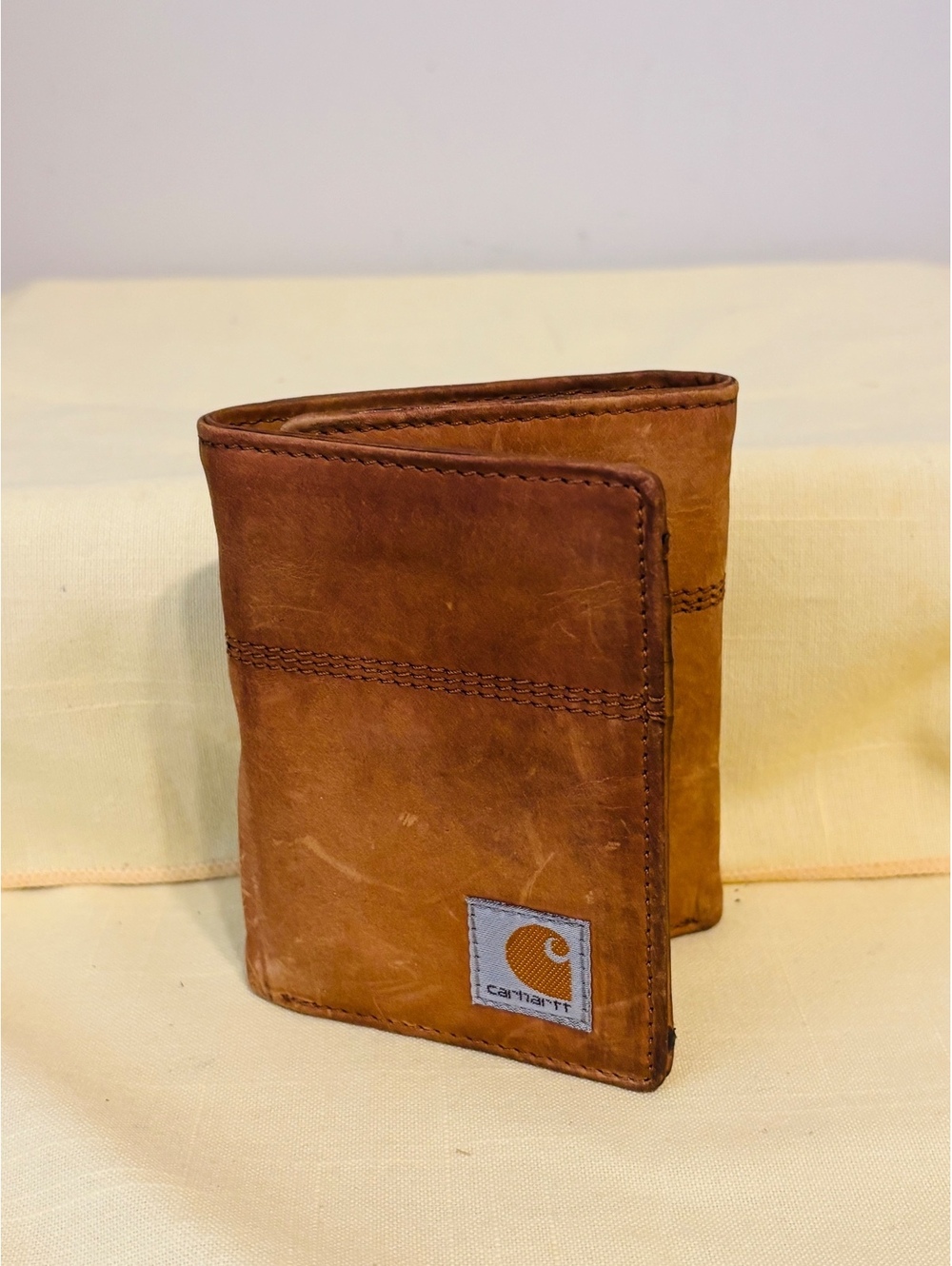 Carhartt Distressed brown leather bifold wallet